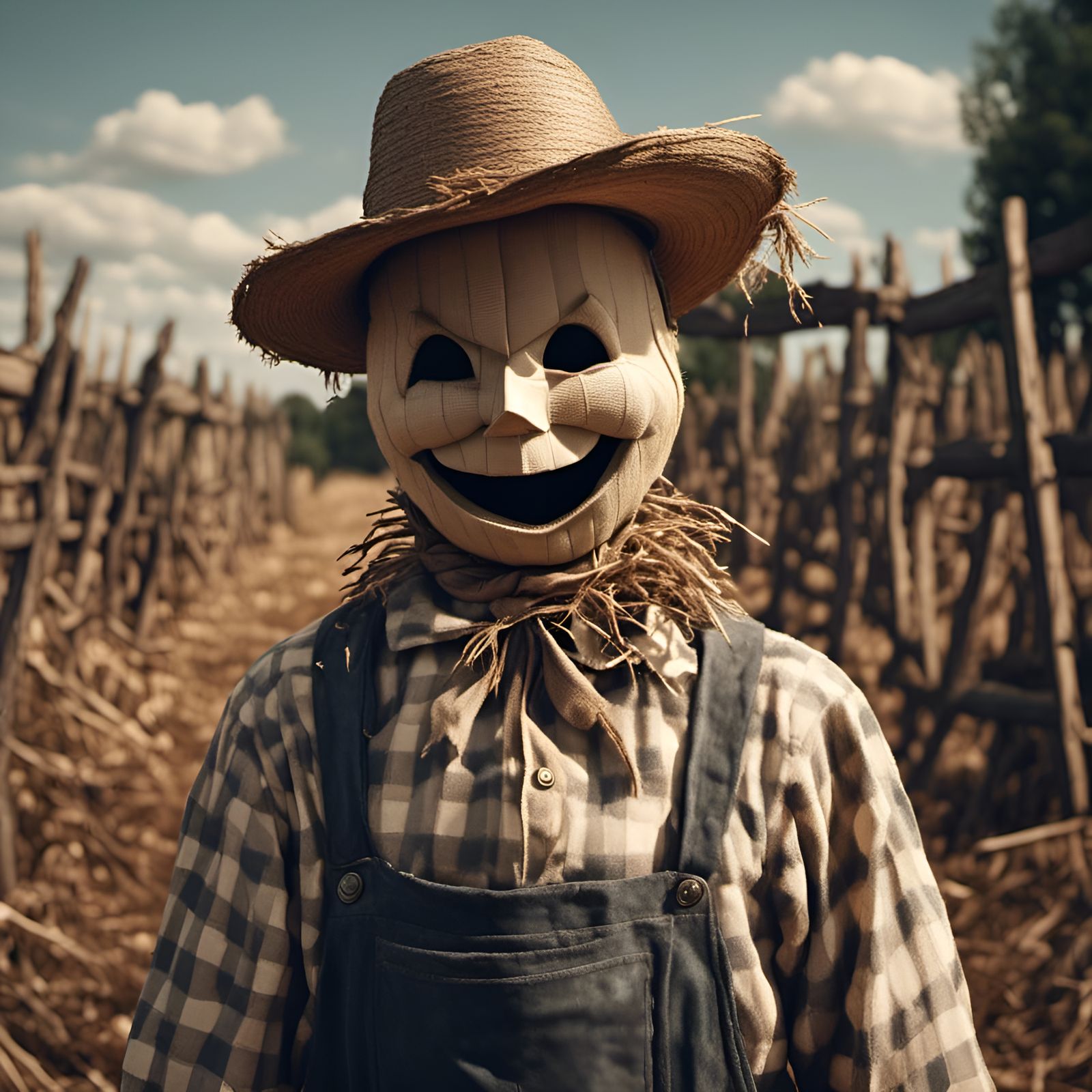 Scarecrow Portrait in 1950s Movie Style