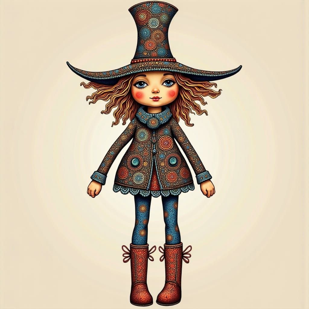 Folk-Art Winter Nutcracker with Zentangle Details