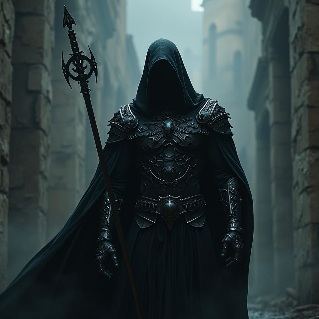 God of Darkness and Stealth in Cyberpunk Style