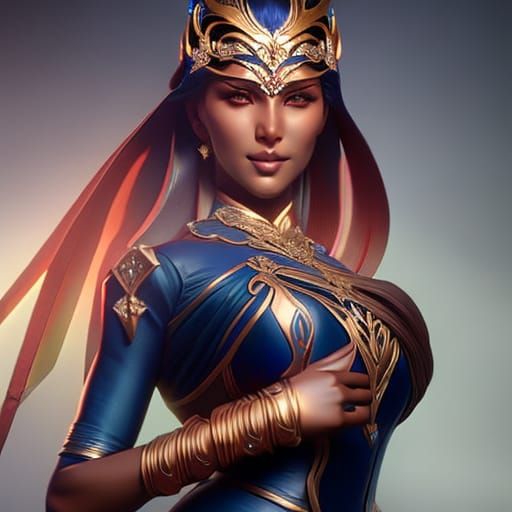 Priestess Dancing in the Sun, Hyperdetailed Portrait