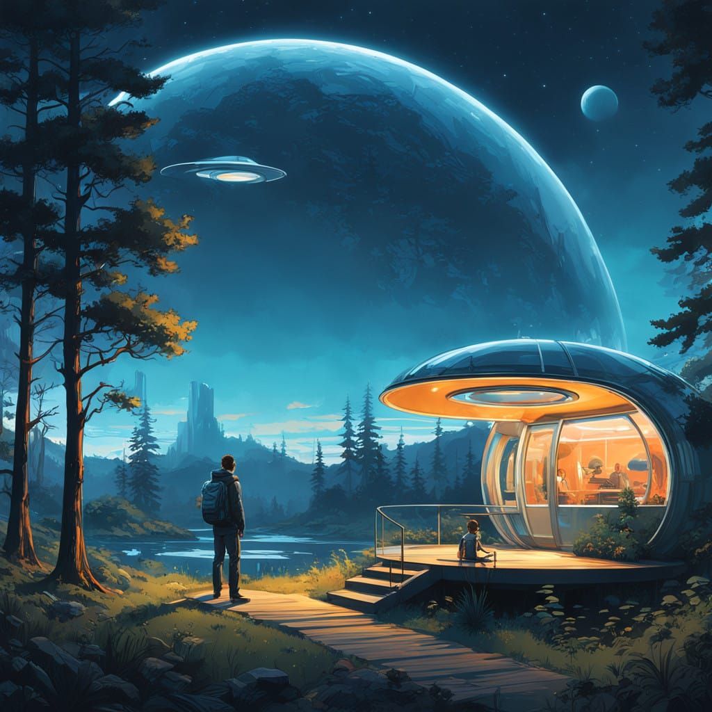 Vibrant O'Neill Habitat in Elysian Orbit