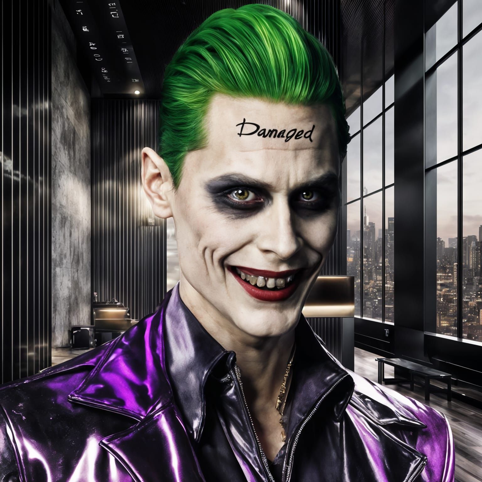 Tattoo Art Featuring the Word "Damaged"