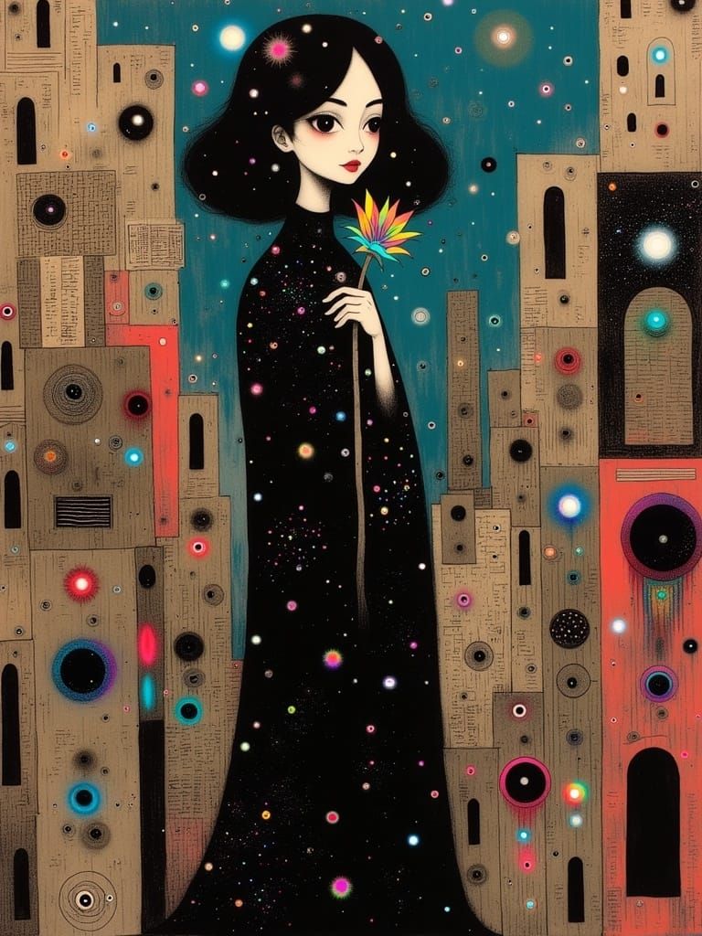 Metropolis in Mixed Styles: A Digital Illustration