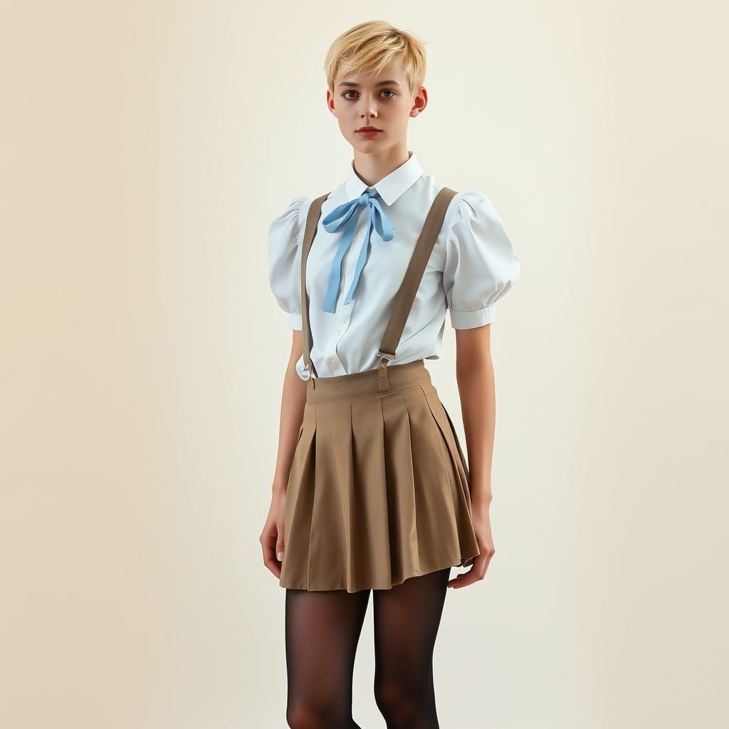 Androgynous Youth in Elegant, Feminine Attire