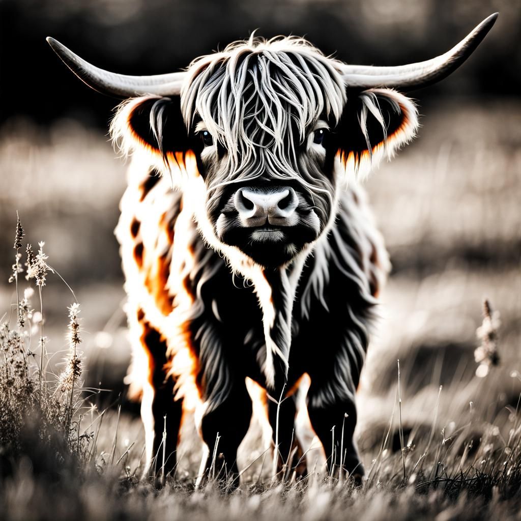 Selectively tinted highland cow.....