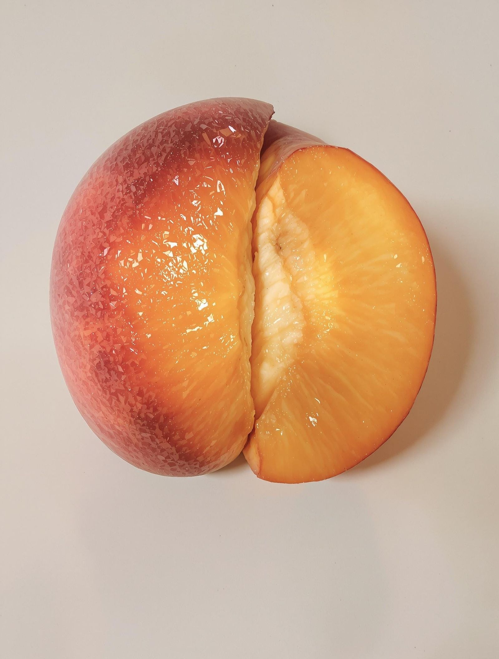 Realistic Peach Slice in the Style of Karencore