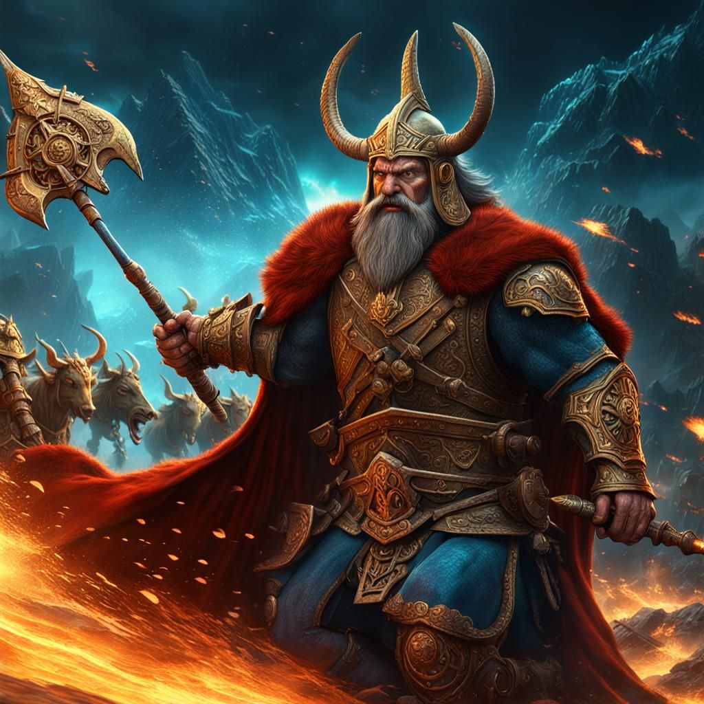 Dwarven War Chariot Plunges into Orcish Sea