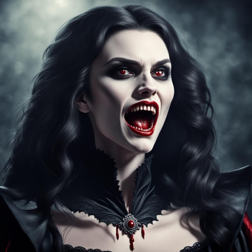 Lady Vampire About to Bite Neck (POV)