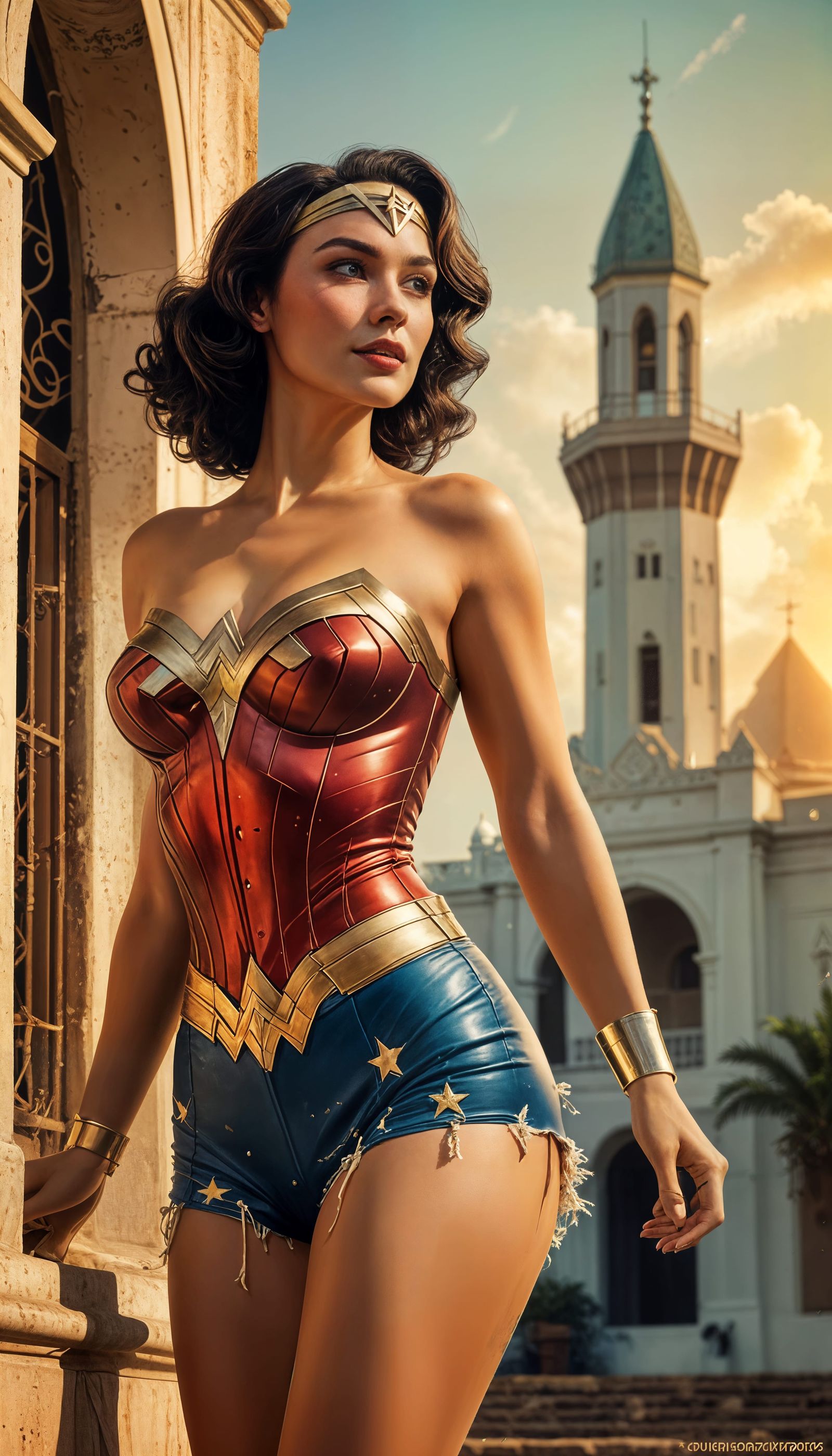 Wonder Woman in Vintage Guinea-Bissau Elegance