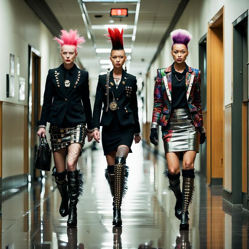 Punk Women in Office: Mohawks, Suits, Boots