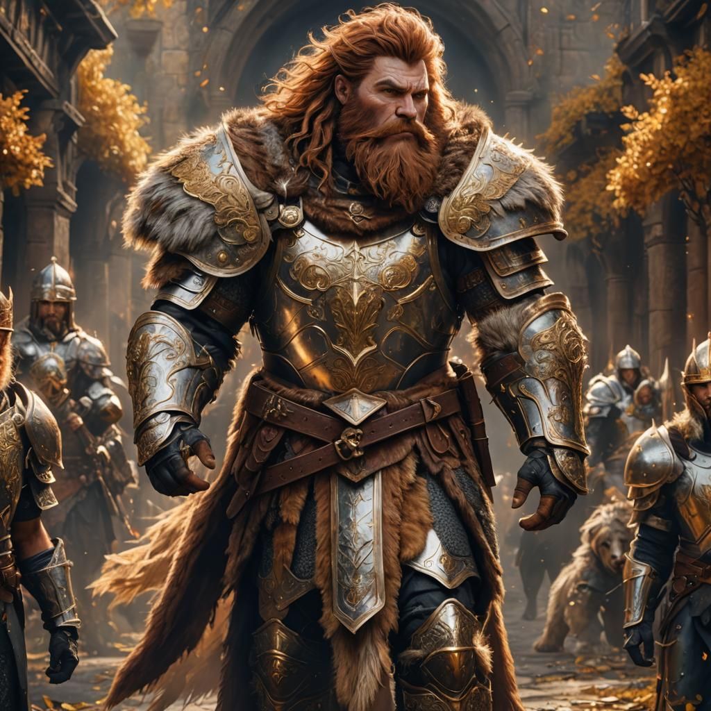 Armored Auburn Fur Man: Fantasy Concept Art