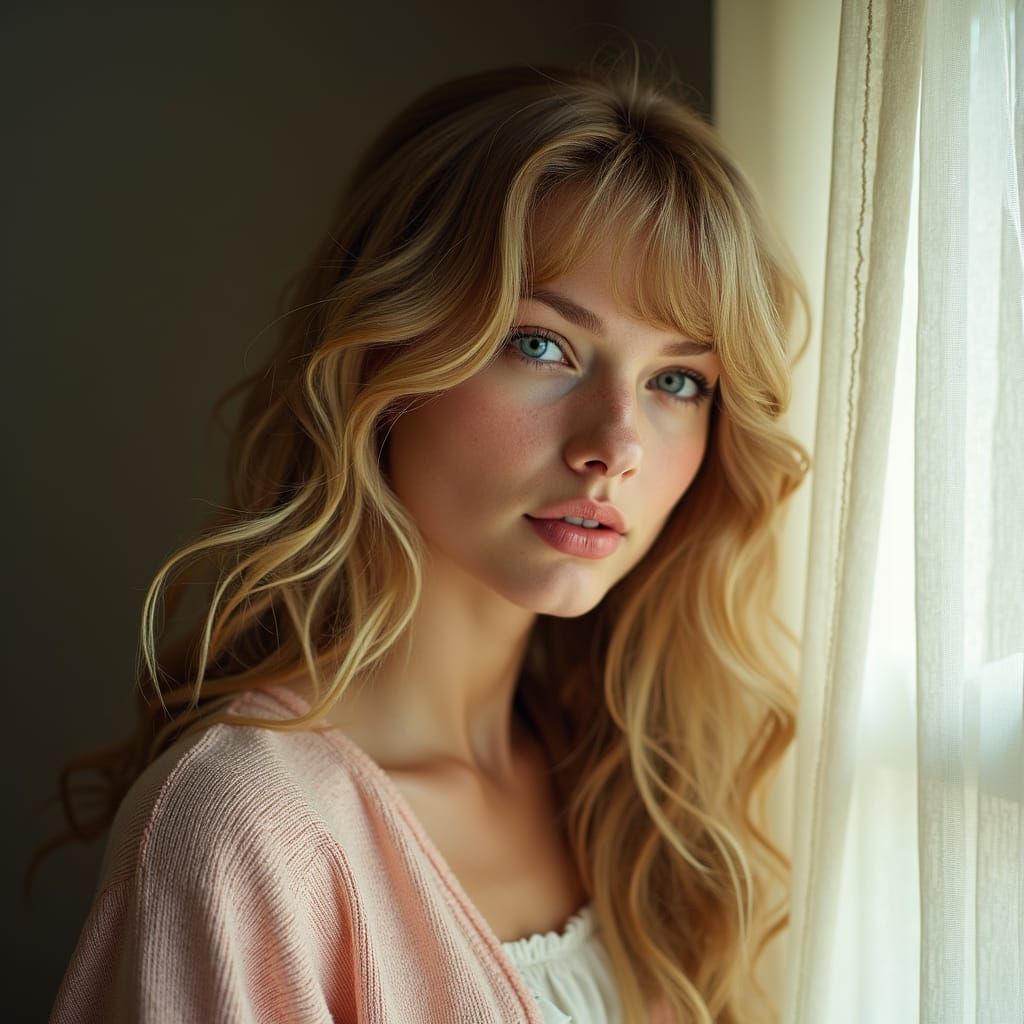 Celebrity Portraits of Taylor Swift in Vintage Style