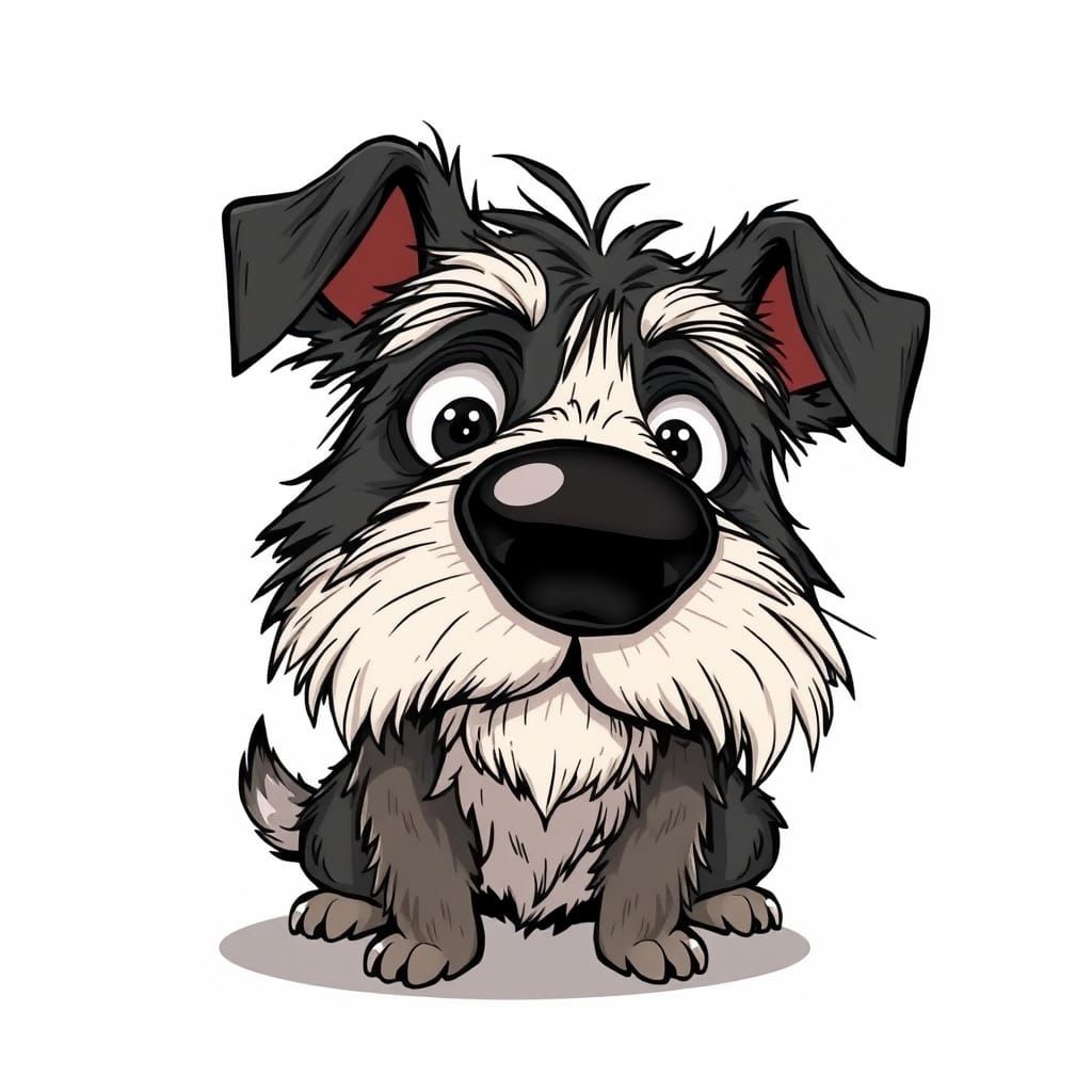 Cartoon Dog with Shiny Nose in 3D Anime Style