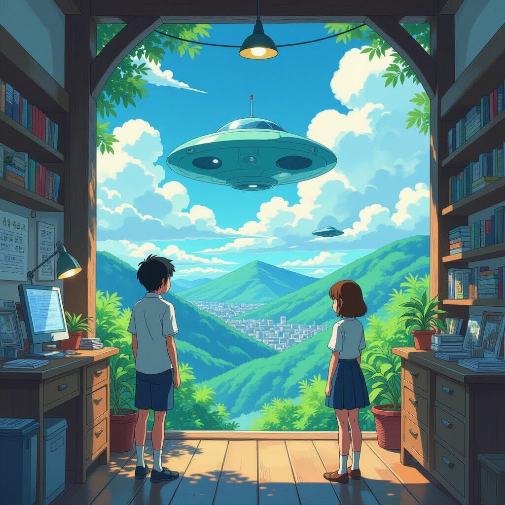 Aliens Business: Studio Ghibli Anime Style