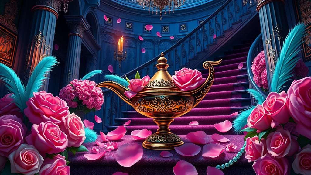 Magic Lamp with Afrofuturist Treasures