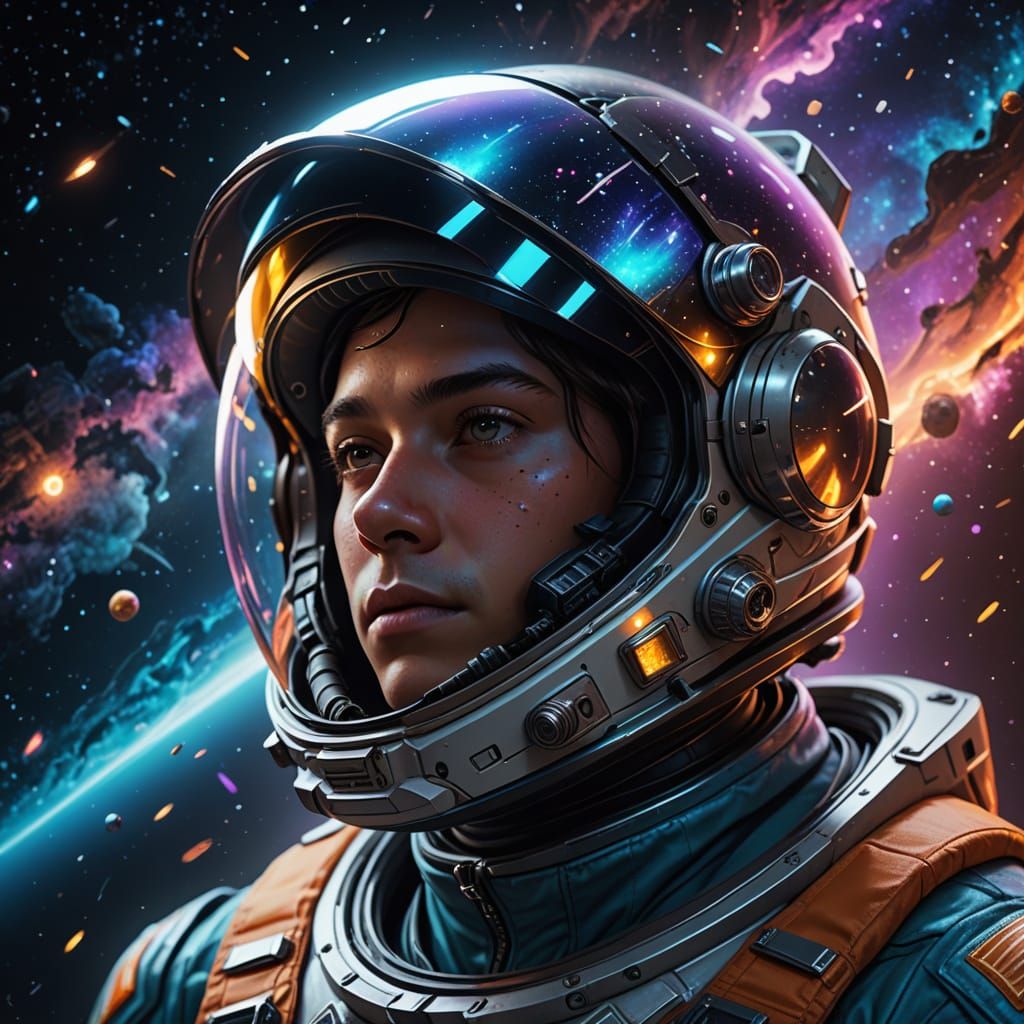 Teenage Astronaut Lost in Cosmic Dreamscape