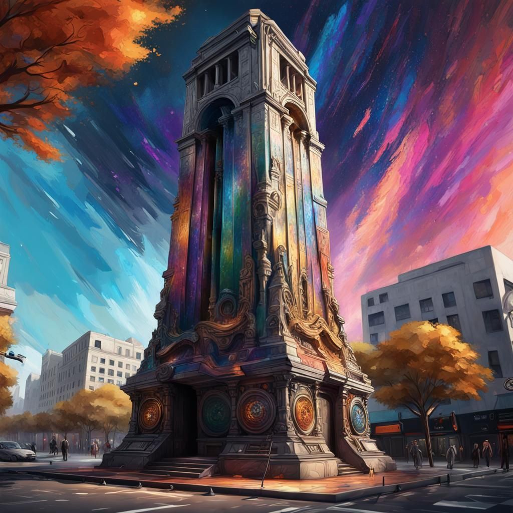 Hyperrealistic Cenotaph Tower Concept Art