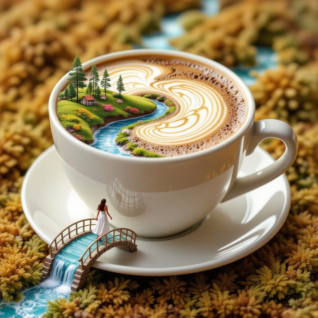 Cappuccino Spring: A 3D Landscape Render