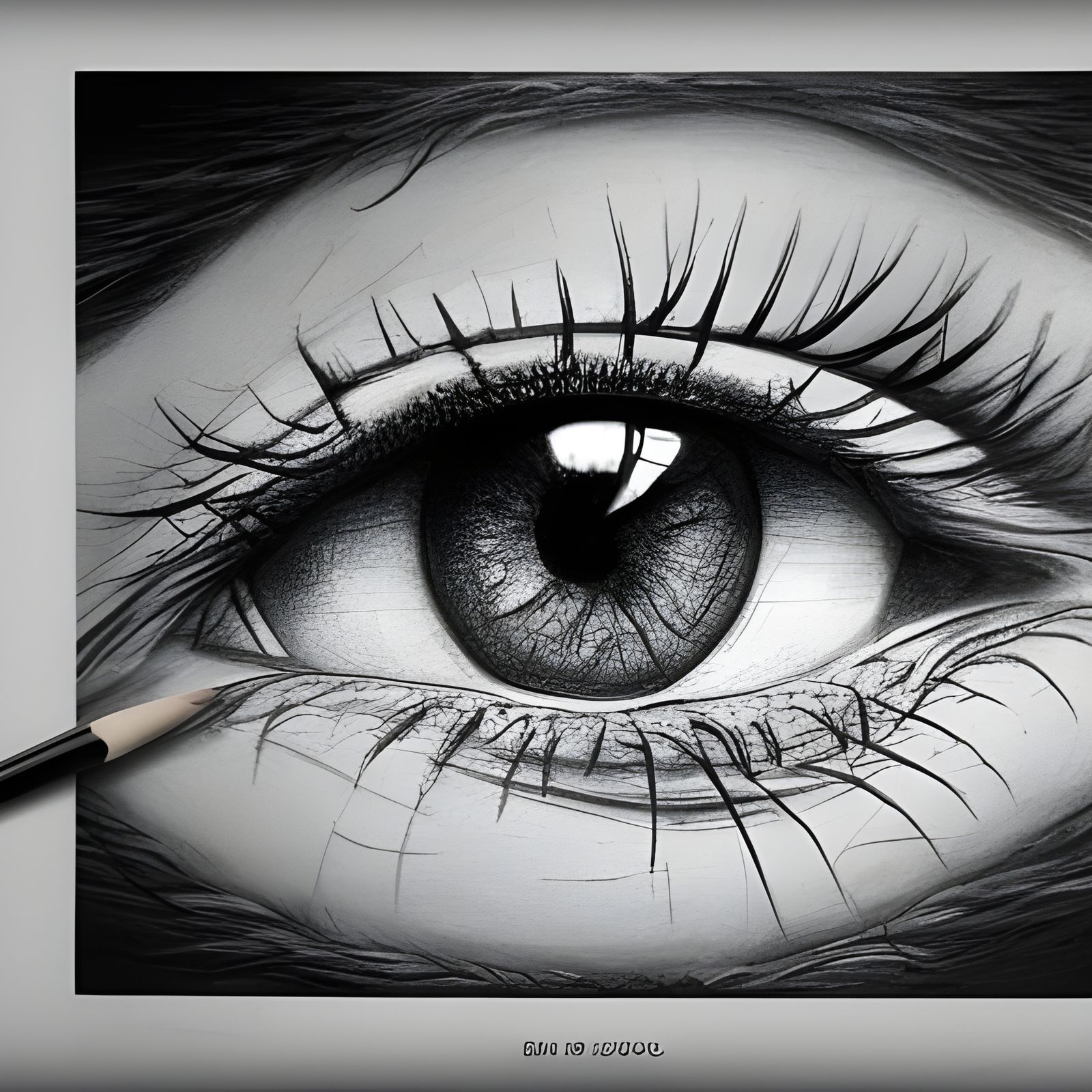 Hyperrealistic 3D Pencil Sketch of an Eye
