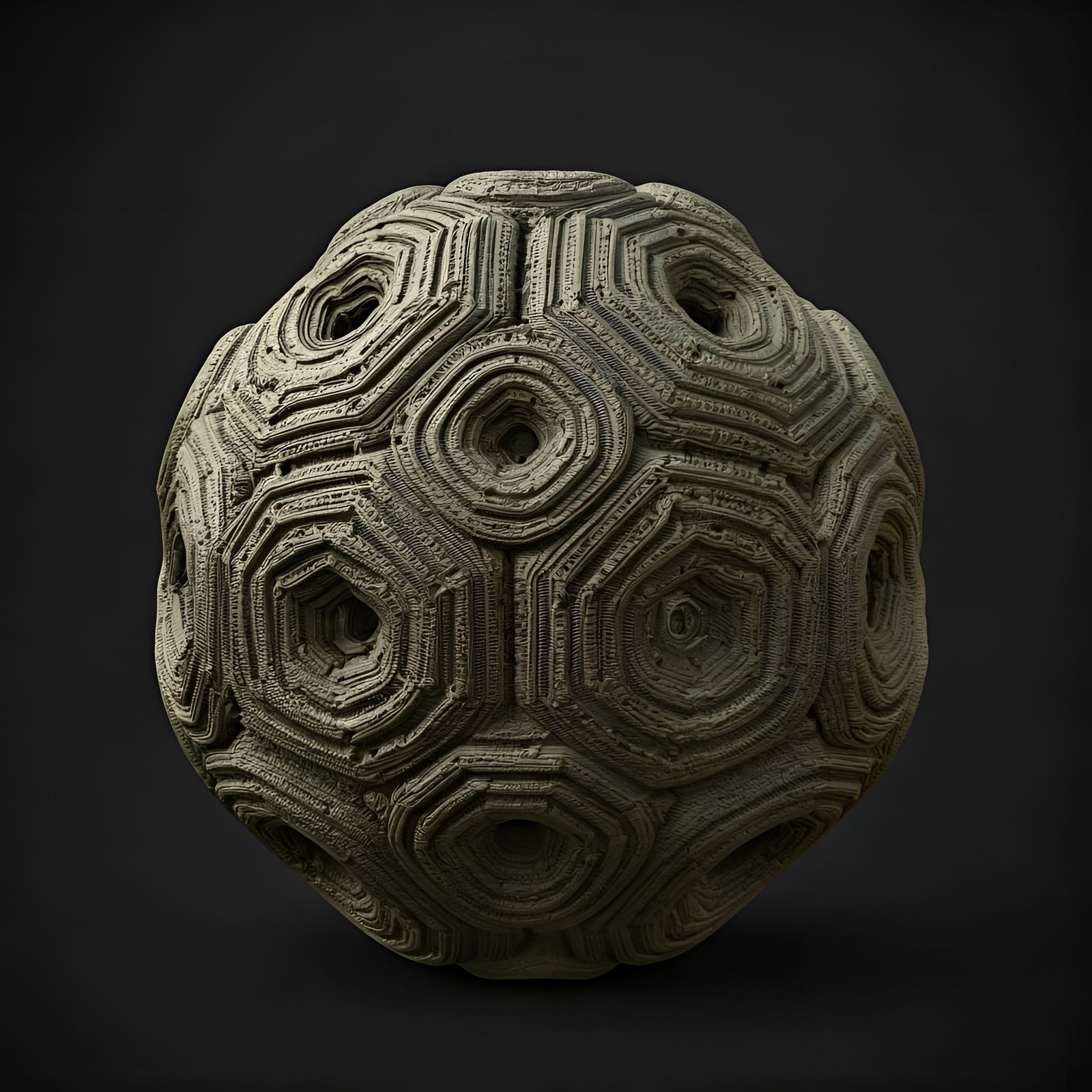 Surreal Urban Landscape in Non-Euclidean Ceramic Style