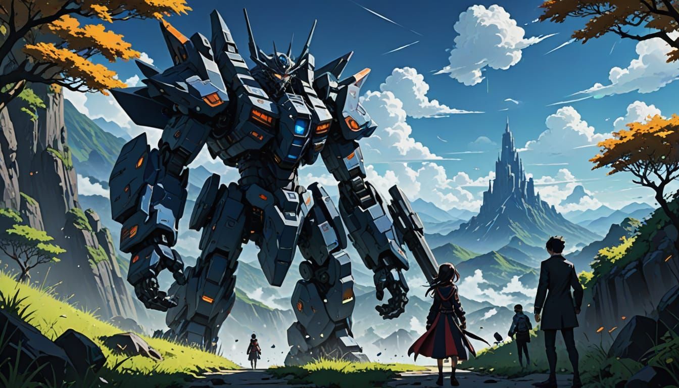 Anime Dreamscape in Studio Trigger Style