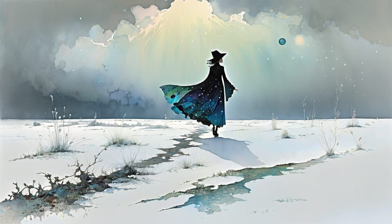 Spectral Dreams in Vibrant Ink and Watercolour