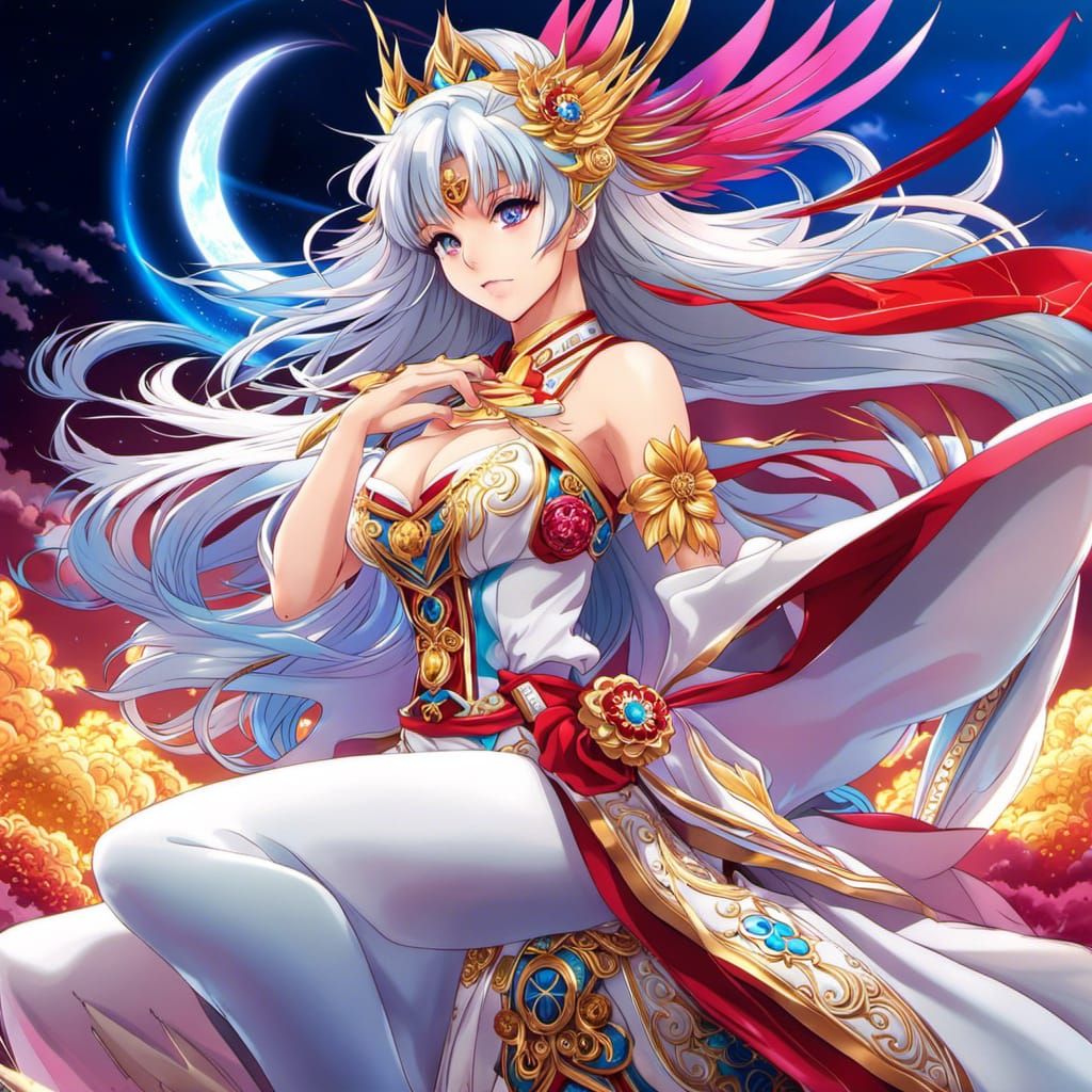 Beautiful Anime Goddess in Manga Style