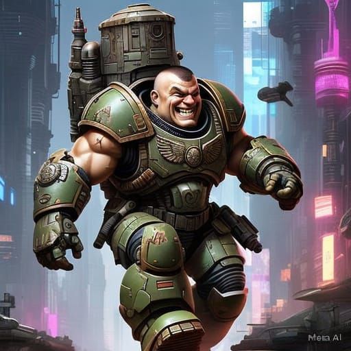 Ogryn Space Marine Leaps into Battle in Dynamic Comic Book S...