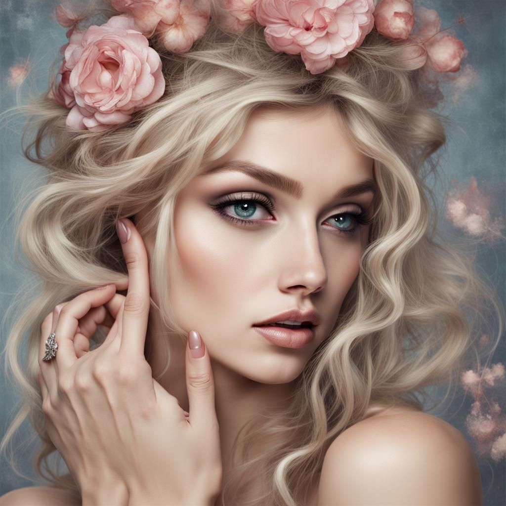 Captivating Digital Portrait of a Mischievous Girl