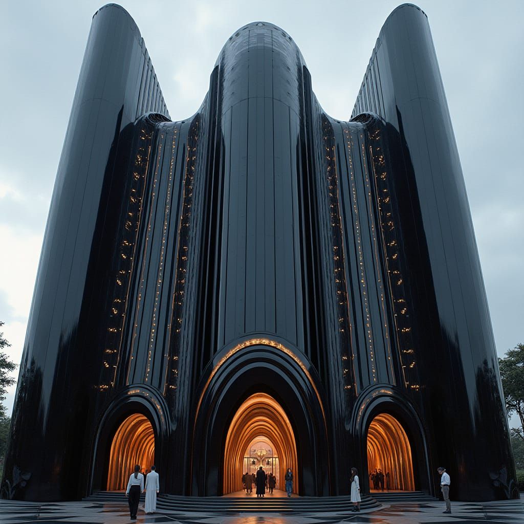 Glamorous Futuristic Building with Art Deco Influences