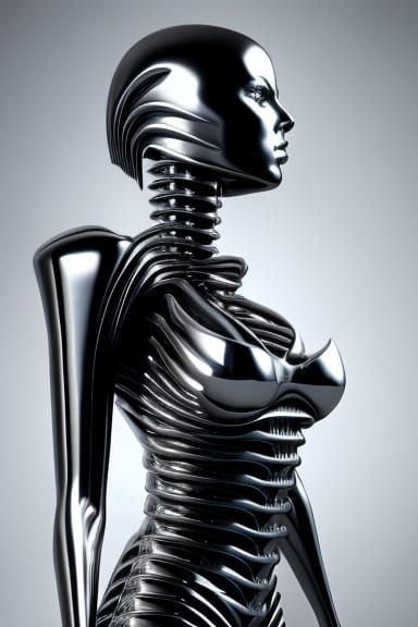 Biomechanical Lady of Pain in Giger Style