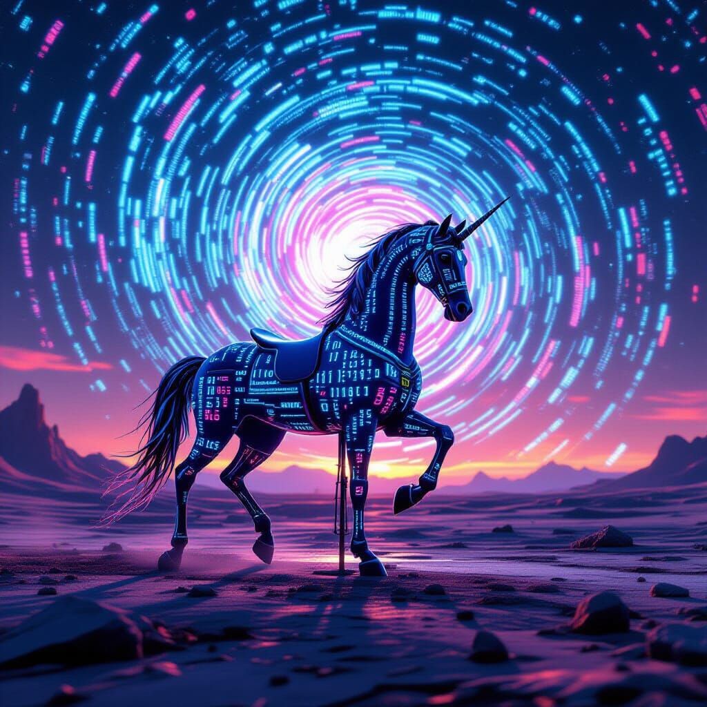 Abandoned Binary Carousel Horse on Alien Planet
