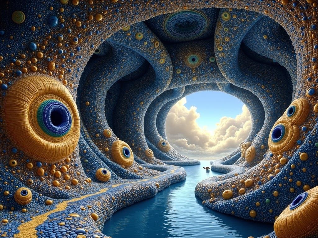 Surreal Fractal Landscape in Style of Salvador Dali