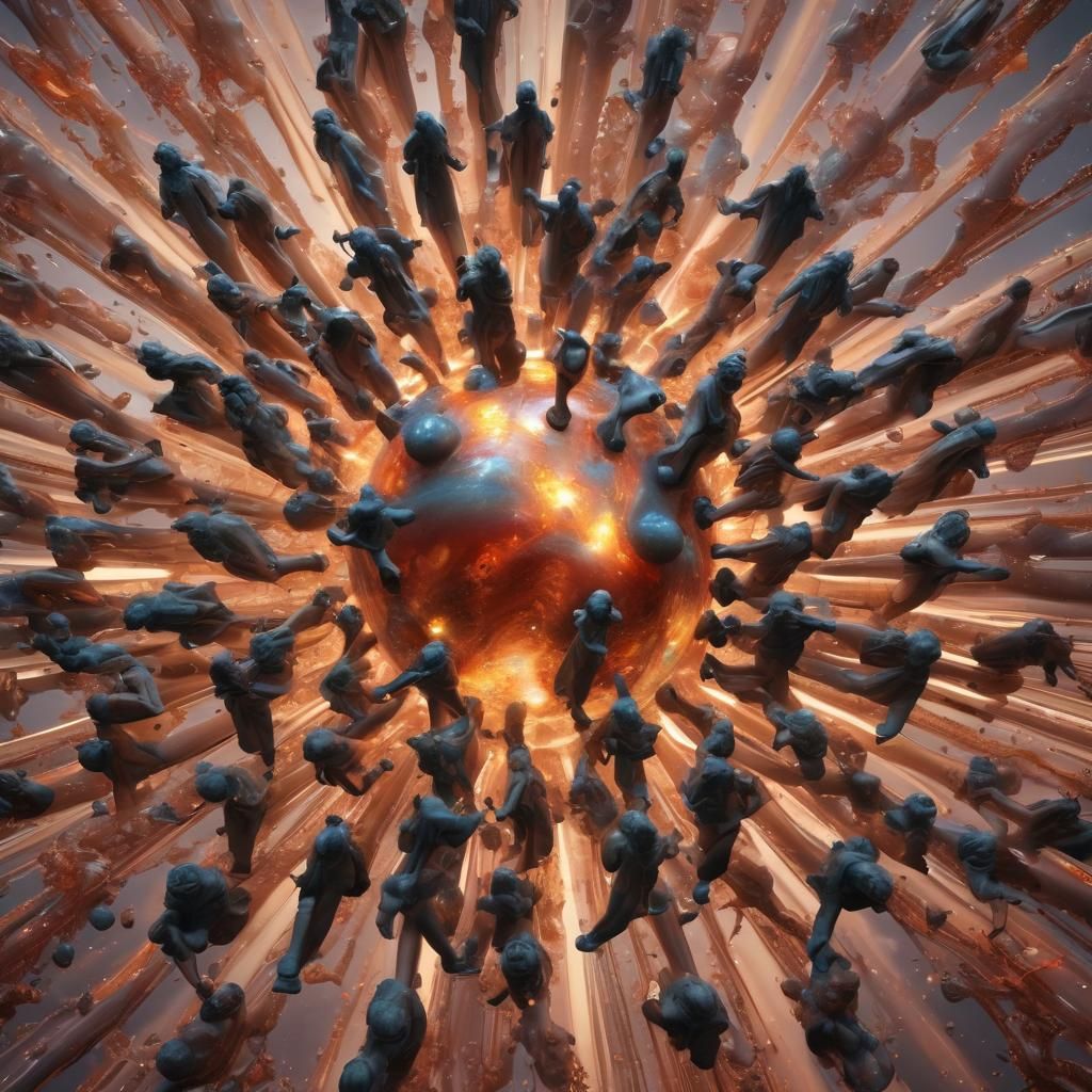 Exploding Dancers in Galaxy Agate Rhythm Lamp Dreamscape