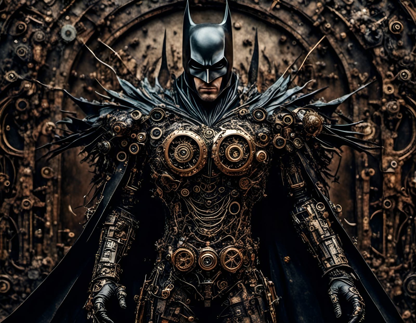 Steampunk Batman Made of Blackholes: Hyperrealistic HDR Imag...