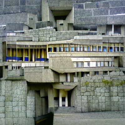 Imposing Brutalist Royal Palace Architecture