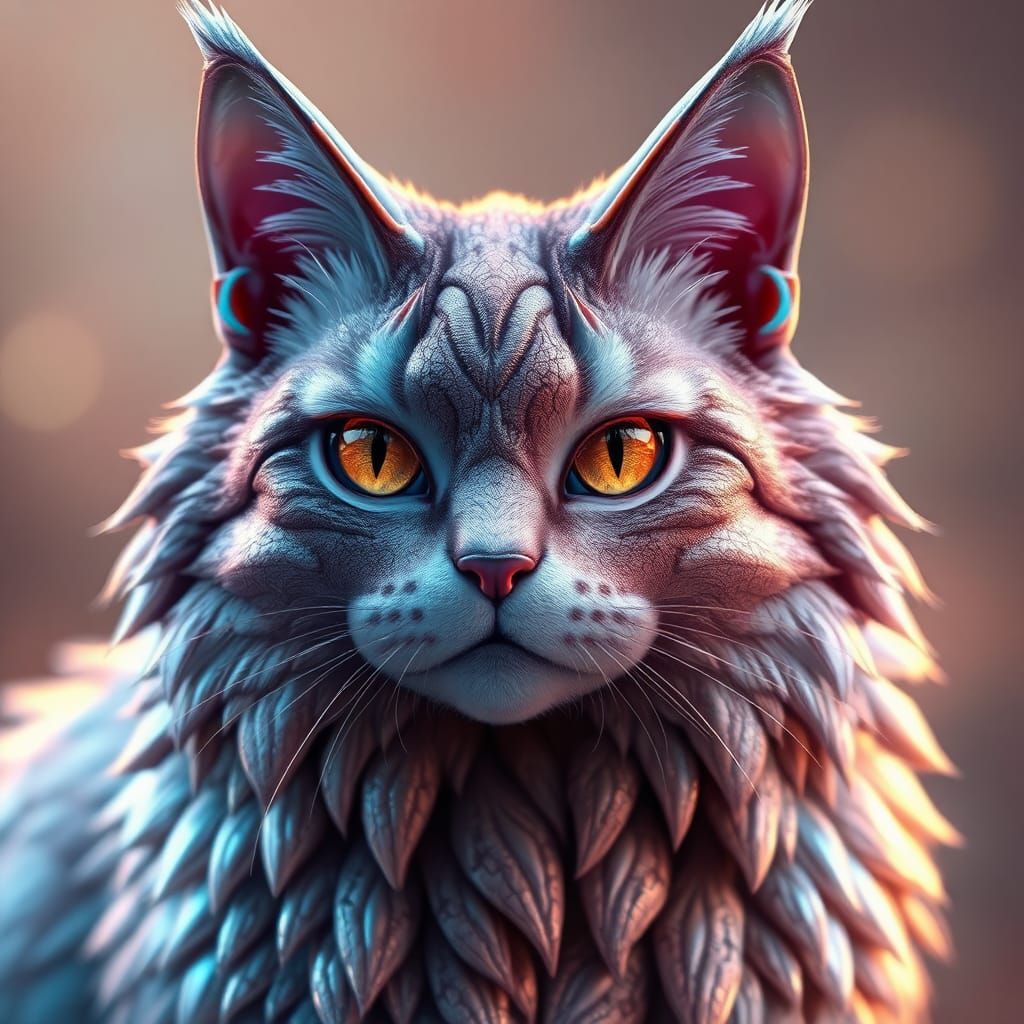 Majestic Maya Cat in Anime Style