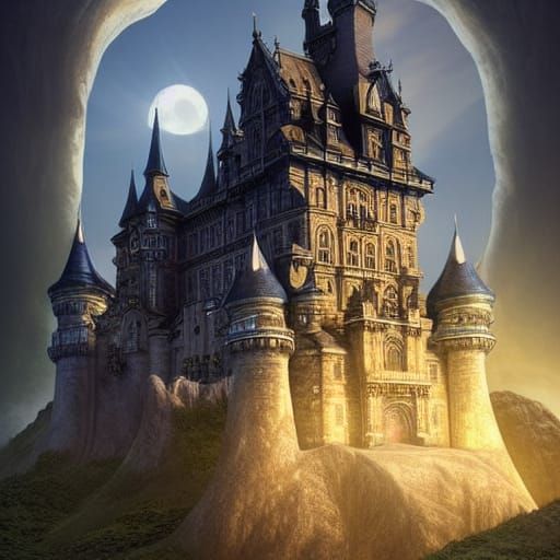 Sapphire Fantasy Castle: Epic Matte Painting