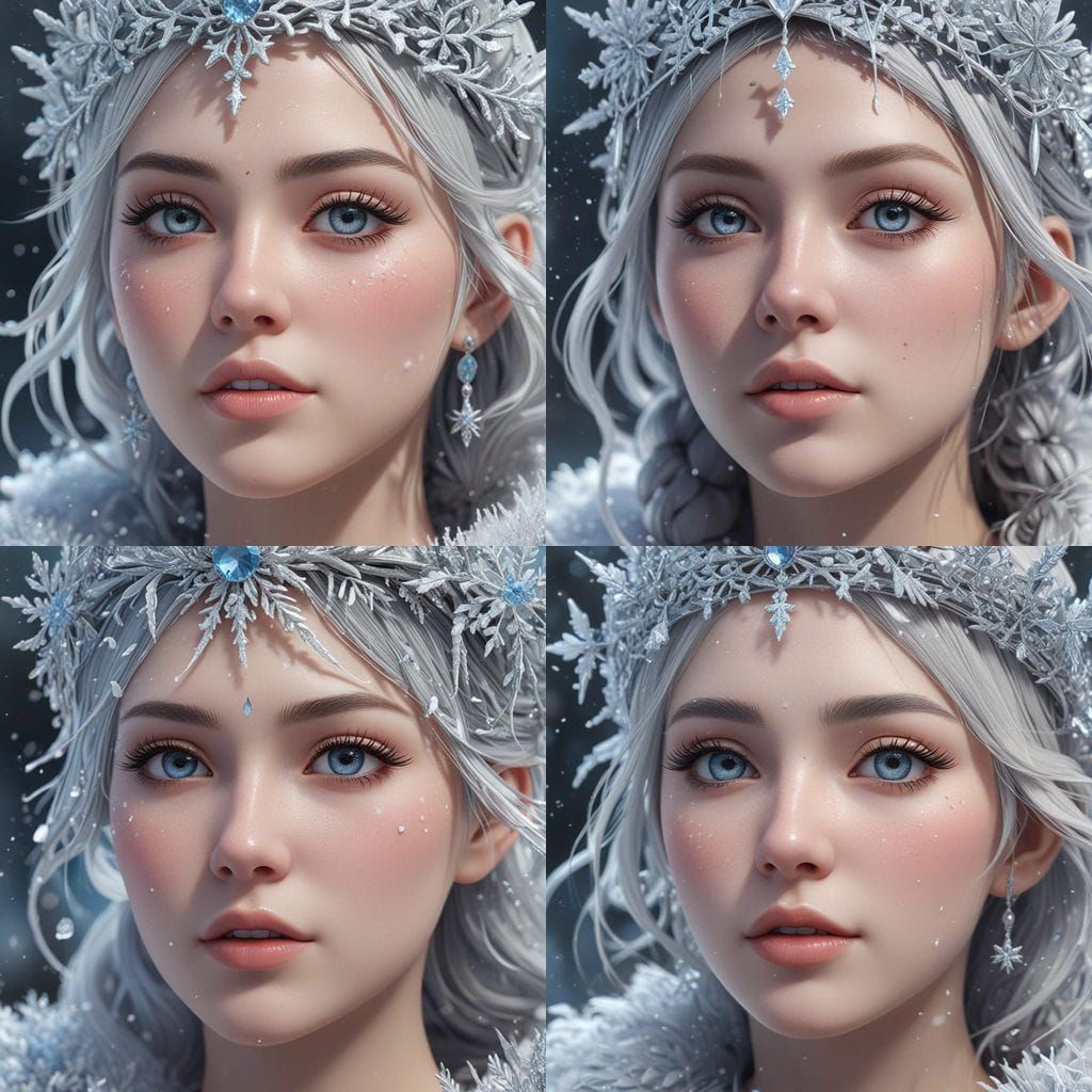 Snow Queen in Winter Wonderland, 3D Anime Art
