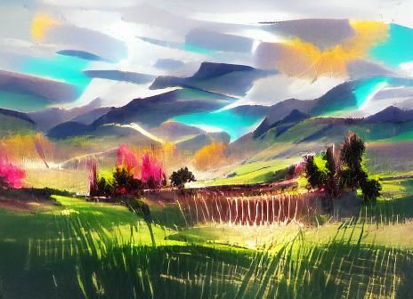 Bright Landscape Sketch