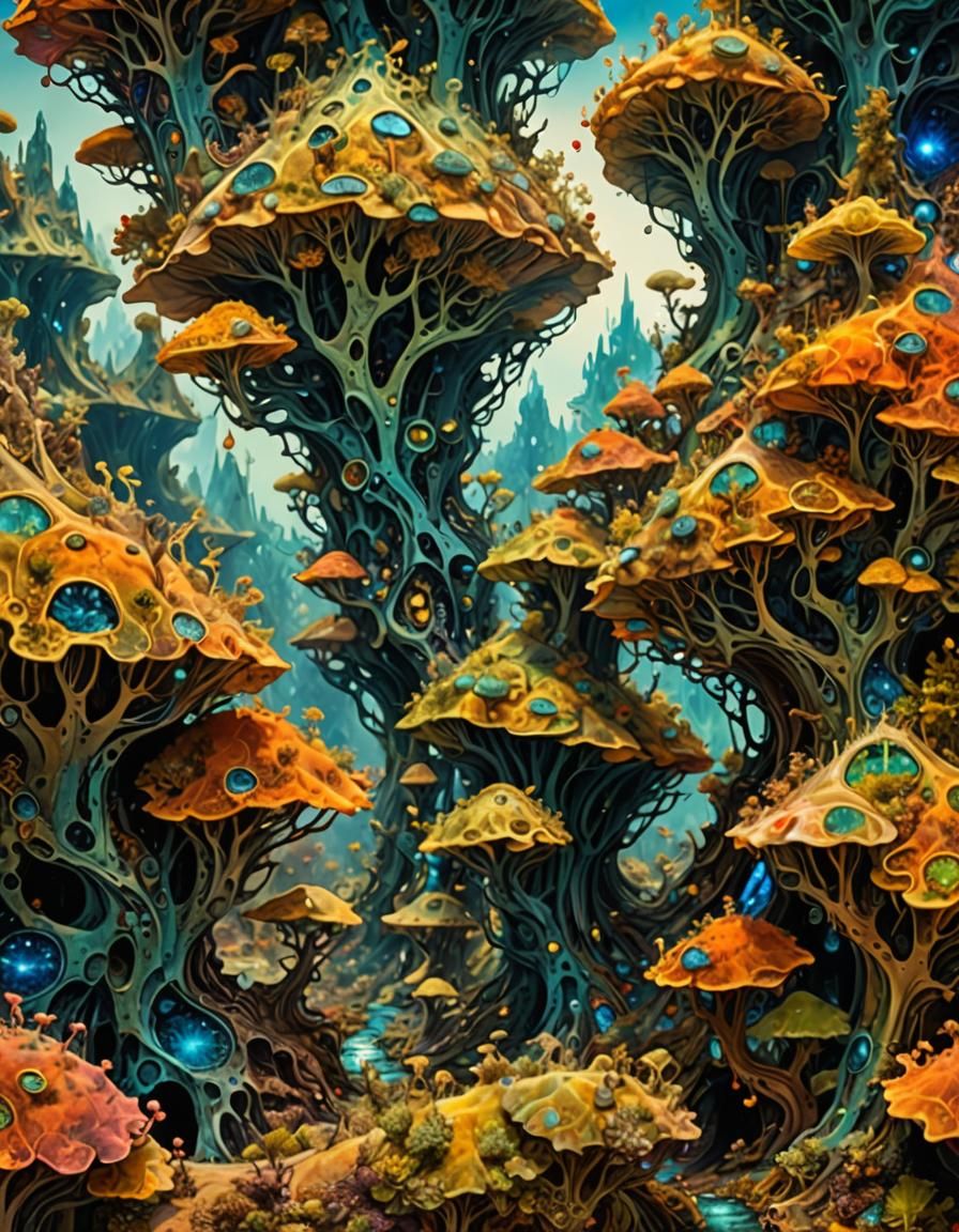 Surreal Alcohol Ink Fractal Settlement