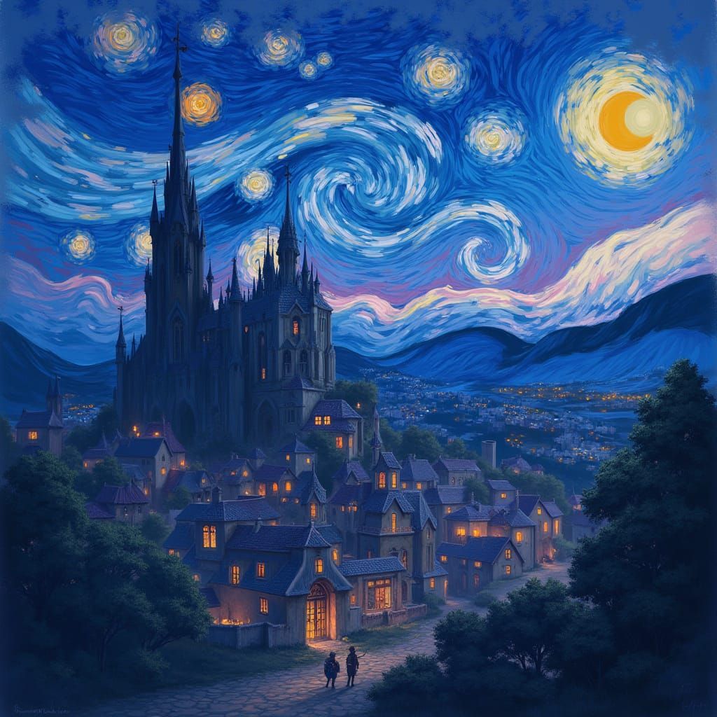 Vibrant Hyrule Dusk Unfolds Under Starry Night Skies