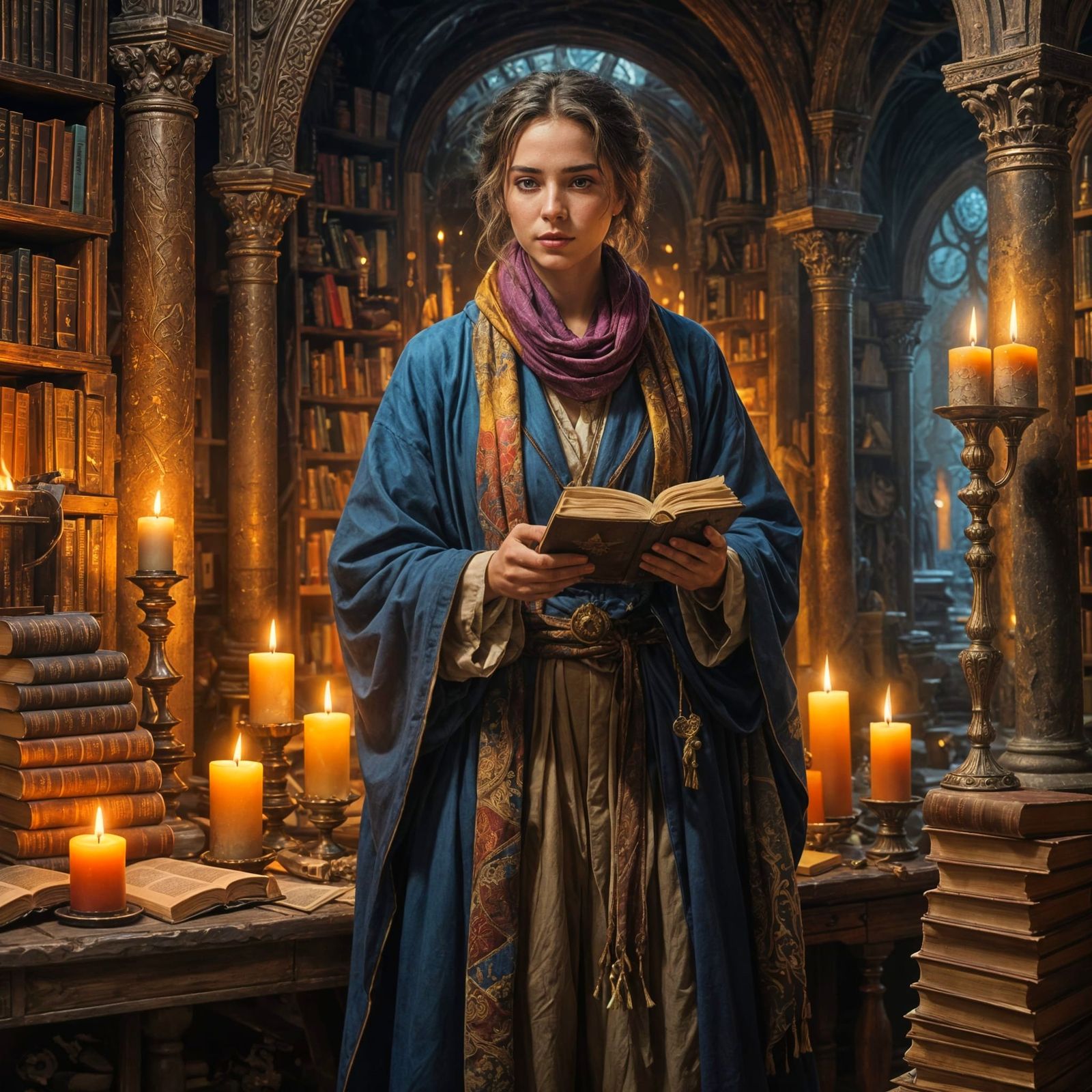 Fantasy Mage in Harem Pants and Long Coat