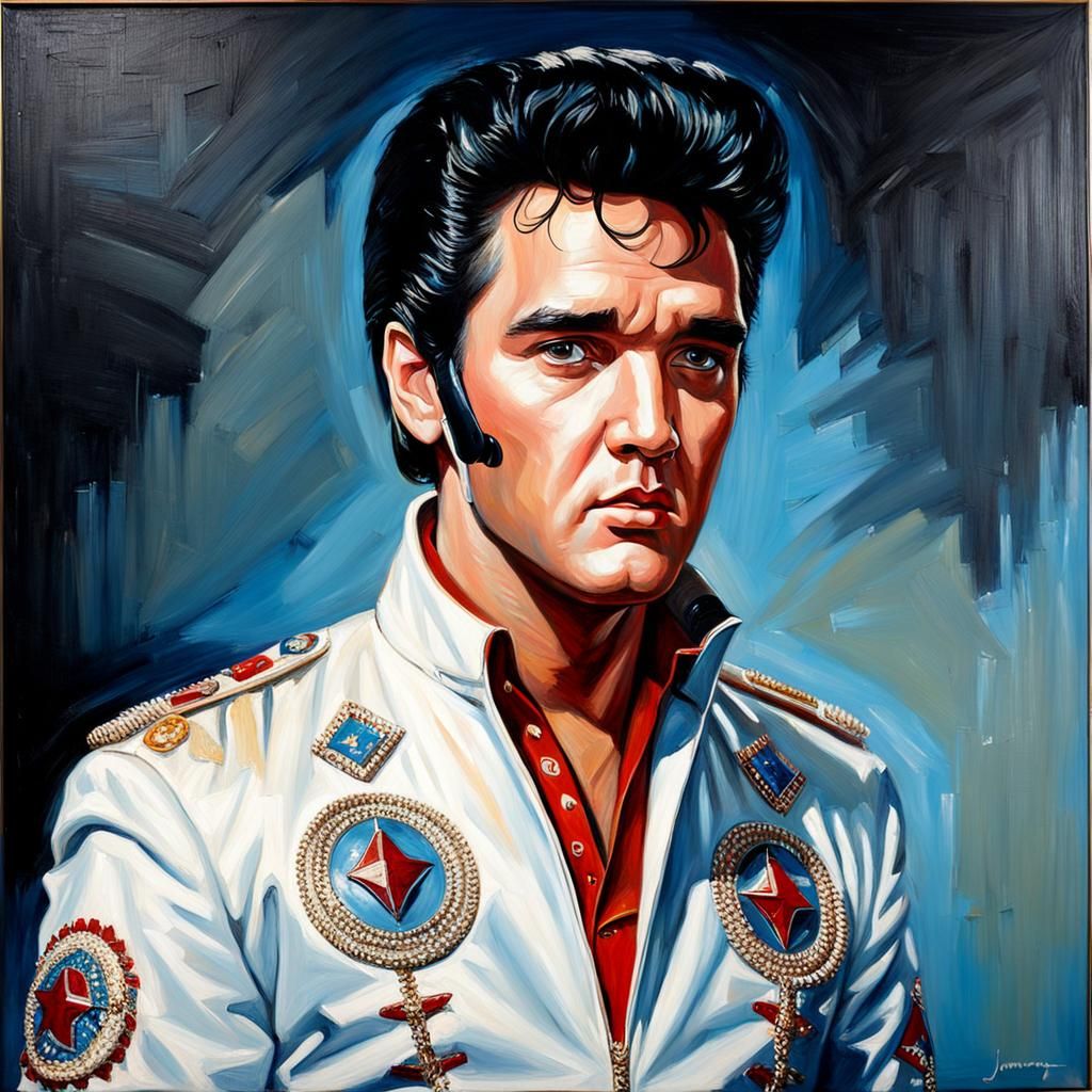 Elvis Presley Oil Painting by James Gurney Style