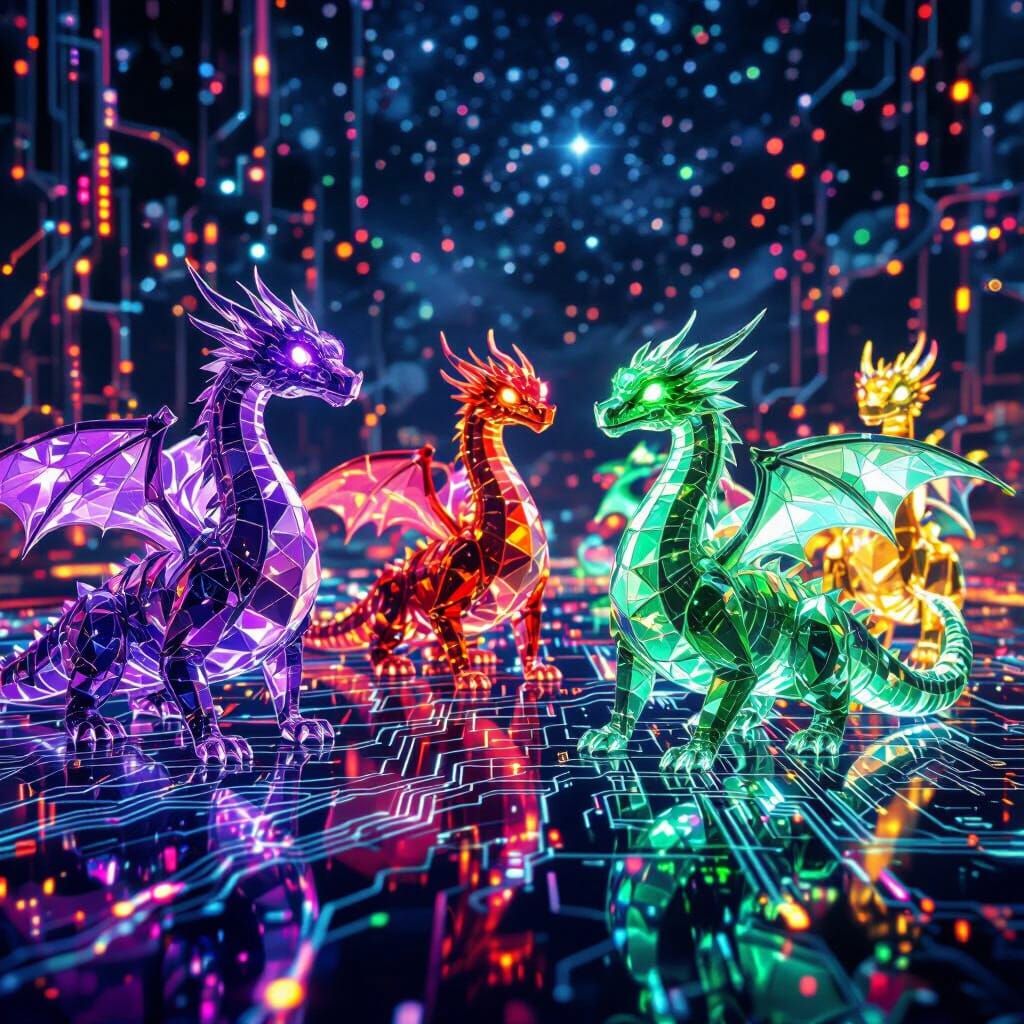 Gemstone Dragons in Electronic World