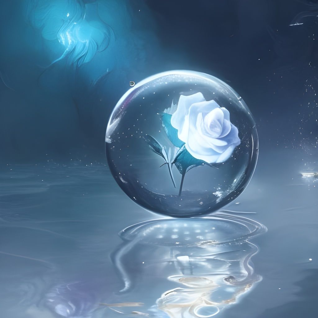 Rose in a Bubble: Hyperdetailed Concept Art