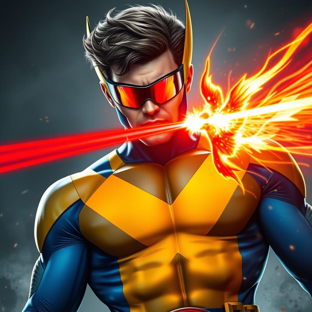 Hyper-Realistic Cyclops Unleashes Red Laser Blast on Dark Ph...