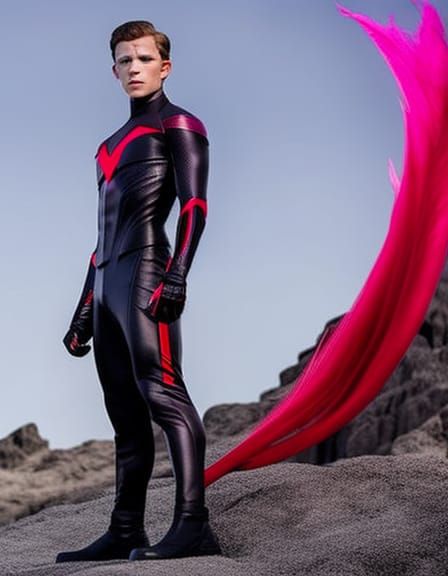 Fiery Latex Figure with Devilish Flair