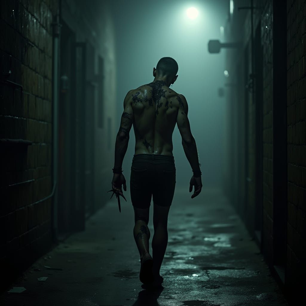 Gothic-Punk Vampire Stumbles Through Foggy Alley