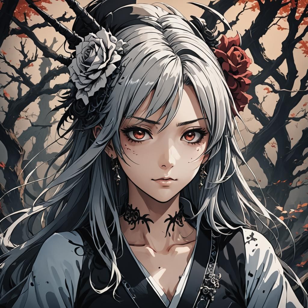 Anime Shinigami Woman in Studio Trigger Style